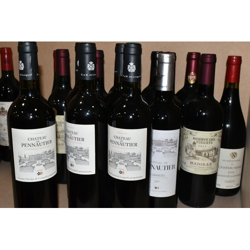 237 - SEVENTEEN BOTTLES OF RED WINE from the South and Central France comprising five bottles of CHATEAU D... 