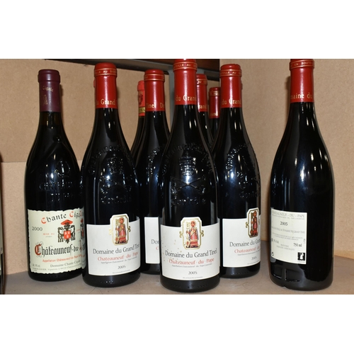 238 - TWELVE BOTTLES OF CHATEAUNEUF-DU-PAPE comprising eight bottles of Domaine du Grand Tinel 2005, 15% v... 