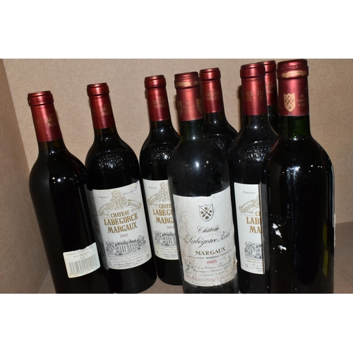 242 - EIGHT BOTTLES OF  MARGAUX Claret comprising two bottles of CHATEAU LABEGORCE LEDE 1985, 12.5% vol, 7... 