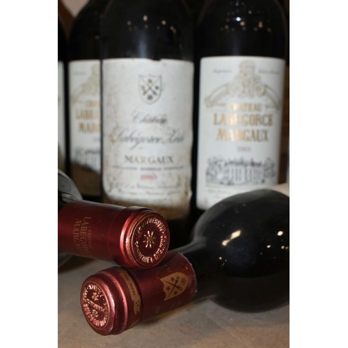 242 - EIGHT BOTTLES OF  MARGAUX Claret comprising two bottles of CHATEAU LABEGORCE LEDE 1985, 12.5% vol, 7... 