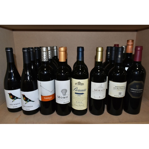 245 - TWENTY-TWO BOTTLES OF SPANISH, Italian & New World Red Wine comprising five bottles of VINA ZORZAL G... 