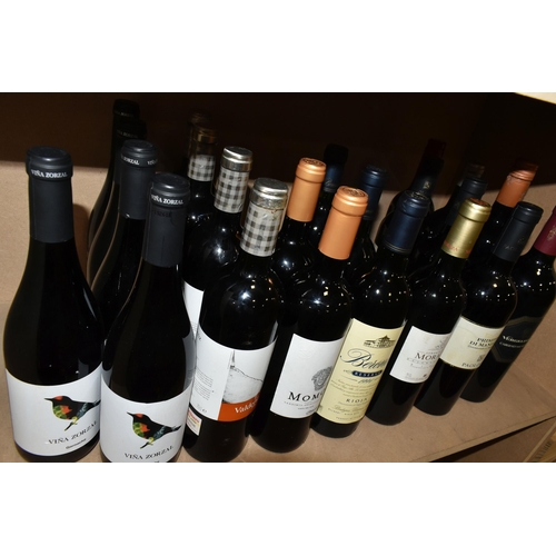 245 - TWENTY-TWO BOTTLES OF SPANISH, Italian & New World Red Wine comprising five bottles of VINA ZORZAL G... 