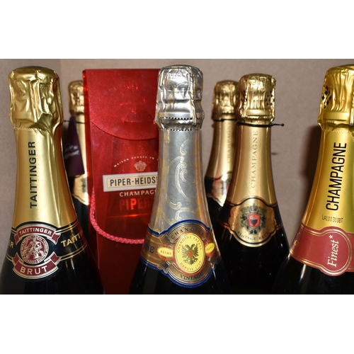 251 - EIGHT BOTTLES OF CHAMPAGNE comprising one bottle of TAITTINGER Brut Reserve, 750ml, one bottle of CH... 