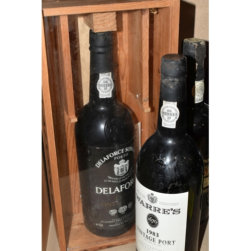 253 - THREE BOTTLES OF VINTAGE PORT comprising one bottle of REAL Cia. VELHA 1982, 21% vo. 75cl, seal inta... 