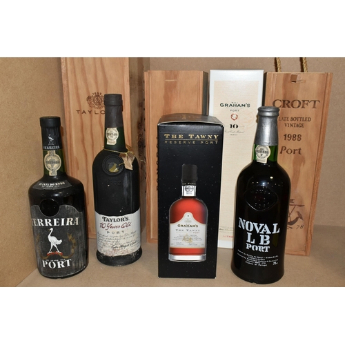 255 - EIGHT BOTTLES OF NON-VINTAGE PORT comprising a 150cl bottle of TAYLOR'S LBV 1990, boxed, one bottle ... 