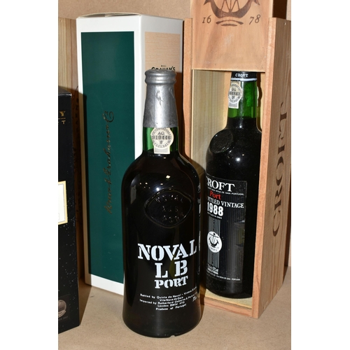 255 - EIGHT BOTTLES OF NON-VINTAGE PORT comprising a 150cl bottle of TAYLOR'S LBV 1990, boxed, one bottle ... 