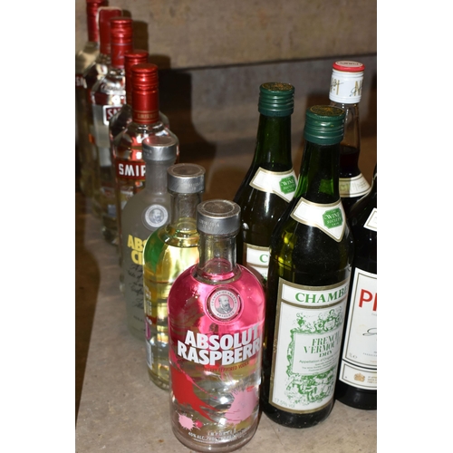 265 - SIXTEEN BOTTLES OF SPIRITS comprising eight bottles of assorted Vodka (3 x 1L bottles of Smirnoff re... 