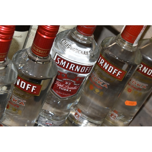 265 - SIXTEEN BOTTLES OF SPIRITS comprising eight bottles of assorted Vodka (3 x 1L bottles of Smirnoff re... 