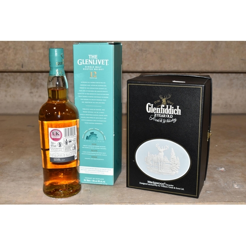 269 - TWO BOTTLES OF SINGLE MALT comprising one bottle of THE GLENLIVET 12 Year Old, Double Oak Single Mal... 