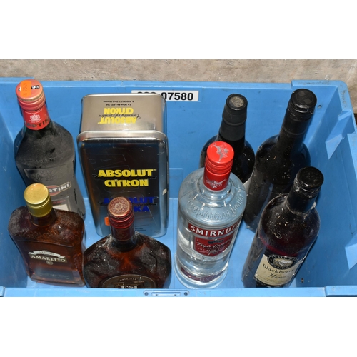 277 - TWO BOXES OF ASSORTED ALCOHOL comprising seven bottles of assorted red wine from Europe and the New ... 