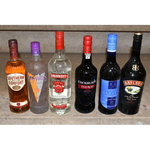 277 - TWO BOXES OF ASSORTED ALCOHOL comprising seven bottles of assorted red wine from Europe and the New ... 