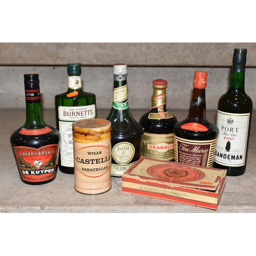 283 - ALCOHOL & CIGARS, Six Bottles comprising one bottle of Sir Robert Burnett's White Satin Distilled Lo... 