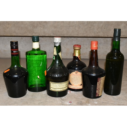 283 - ALCOHOL & CIGARS, Six Bottles comprising one bottle of Sir Robert Burnett's White Satin Distilled Lo... 