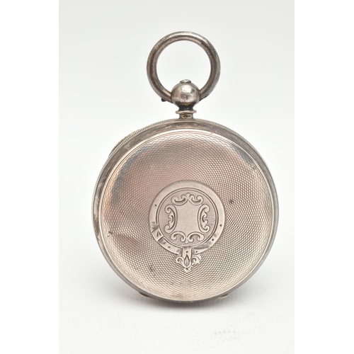 64 - A LATE VICTORIAN SILVER OPEN FACE POCKET WATCH, key wound, round white dial signed 'D.I.MARCUSON BRO... 