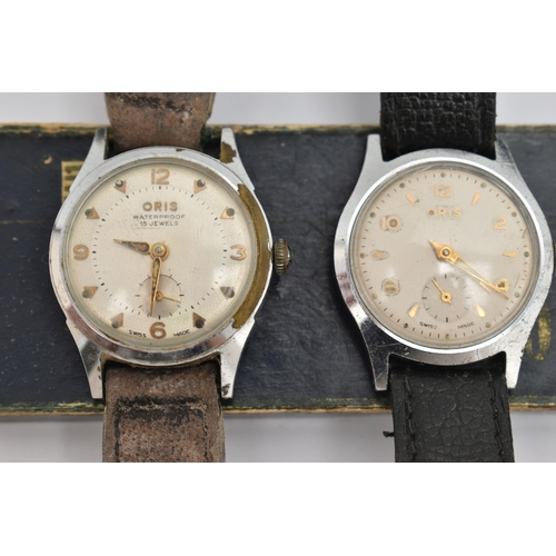 78 - THREE GENTS WRISTWATCHES, to include a manual wind, 'Oris' wristwatch, round silvered dial, alternat... 