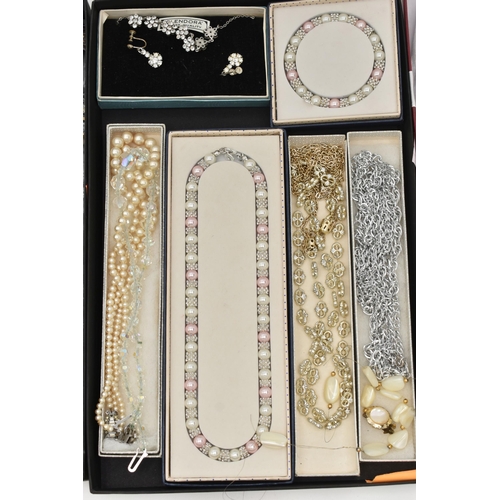 120 - ASSORTED SILVER/WHITE METAL AND COSTUME JEWELLERY, to include a silver hinged bangle with floral pat... 