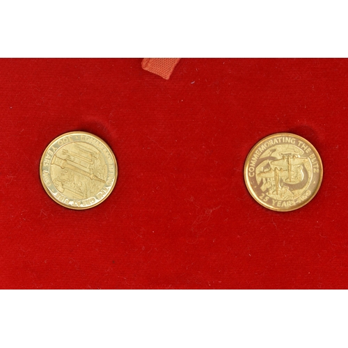 136 - A FITTED BOX CONTAINING A PAIR OF LONDON MEDALS, to include 18ct Gold Approx 8.3 gram each, The Monu... 