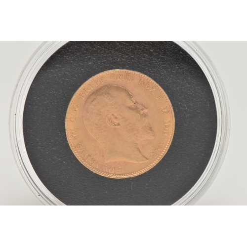 149 - A FULL GOLD SOVEREIGN EDWARD VII, 1903 PERTH MINT 916 fine 22ct, 7.98 grams, 22.5mm diameter, housed... 