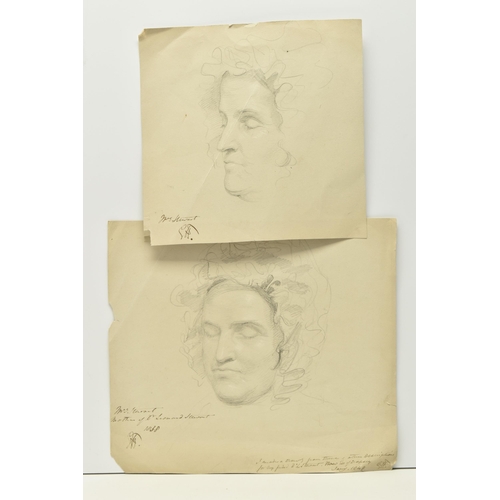 306 - SIR GEORGE HAYTER (1792-1871) 'MRS STEWART', two pencil portrait sketches of the mother of Leonard S... 