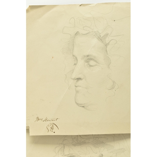 306 - SIR GEORGE HAYTER (1792-1871) 'MRS STEWART', two pencil portrait sketches of the mother of Leonard S... 