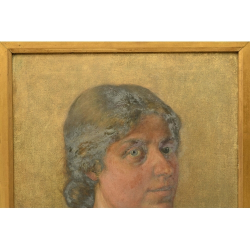 314 - ETHEL POXON (ACTIVE CIRCA 1931-1956) 'PORTRAIT OF THE ARTIST No 2', a head and shoulders portrait de... 