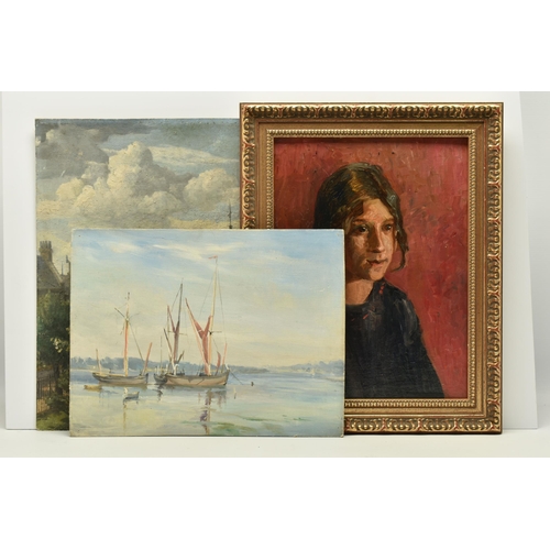 315 - FROM THE ESTATE OF ETHEL POXON (ACTIVE CIRCA 1931-1956) THREE OILS ON BOARD, comprising a portrait o... 