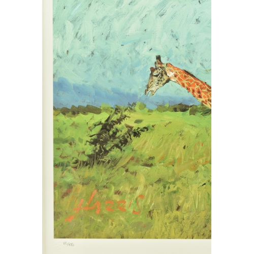 334 - ROLF HARRIS (AUSTRALIAN 1930-2023) 'FOUR GIRAFFES' a limited edition print on paper laid on board, 6... 