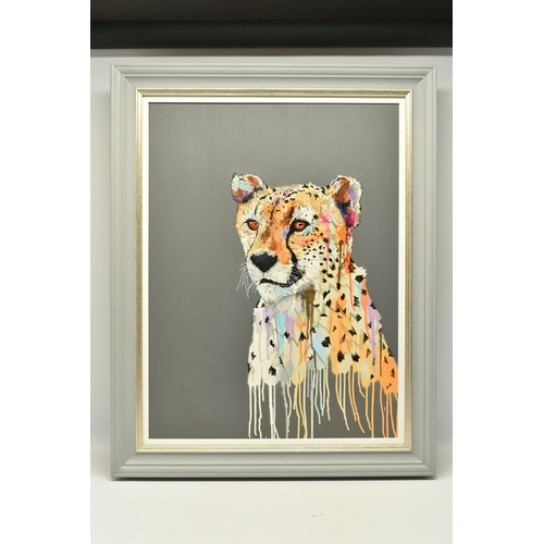 337 - STEPHEN FORD (BRITISH CONTEMPORARY) 'BE SWEET', a contemporary portrait of a Cheetah, signed and dat... 