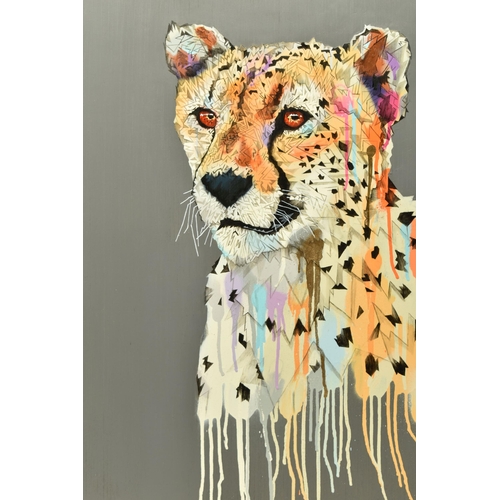 337 - STEPHEN FORD (BRITISH CONTEMPORARY) 'BE SWEET', a contemporary portrait of a Cheetah, signed and dat... 