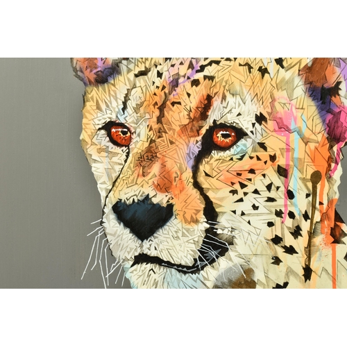 337 - STEPHEN FORD (BRITISH CONTEMPORARY) 'BE SWEET', a contemporary portrait of a Cheetah, signed and dat... 