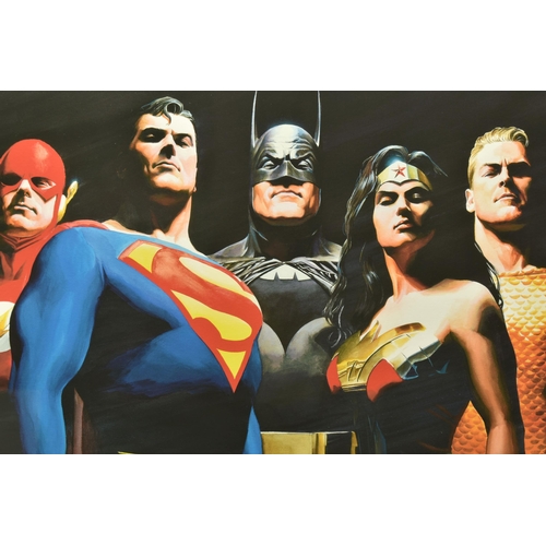 342 - ALEX ROSS (AMERICAN CONTEMPORARY) 'ORIGINAL SEVEN' portraits of Green Lantern, Flash, Superman, Batm... 