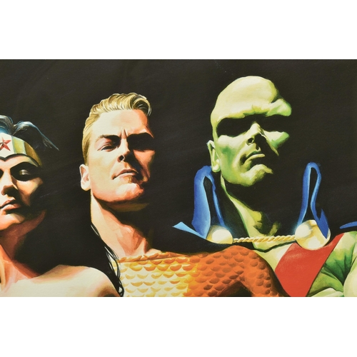 342 - ALEX ROSS (AMERICAN CONTEMPORARY) 'ORIGINAL SEVEN' portraits of Green Lantern, Flash, Superman, Batm... 