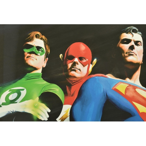 342 - ALEX ROSS (AMERICAN CONTEMPORARY) 'ORIGINAL SEVEN' portraits of Green Lantern, Flash, Superman, Batm... 