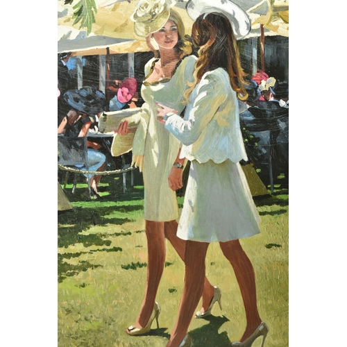 344 - SHERREE VALENTINE DAINES (BRITISH 1959) 'THE COLOUR AND GLAMOUR OF ASCOT', a signed limited edition ... 