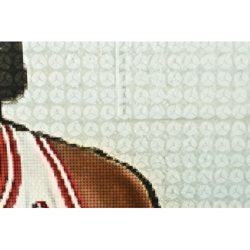 348 - NICK HOLDSWORTH (BRITISH CONTEMPORARY) 'MICHAEL JORDAN', a pixelated portrait of the basketball star... 