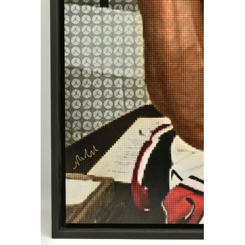 348 - NICK HOLDSWORTH (BRITISH CONTEMPORARY) 'MICHAEL JORDAN', a pixelated portrait of the basketball star... 