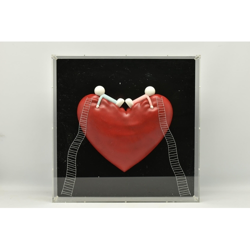 349 - DOUG HYDE (BRITISH 1972) 'HIGH ON LOVE' a sculpture of figures on a love heart, no certificate or ed... 