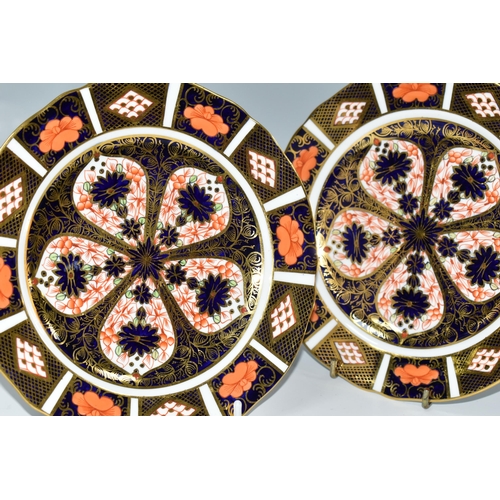 360 - TWO ROYAL CROWN DERBY 1128 IMARI PATTERN PLATES, diameter 18cm, printed and impressed marks to bases... 