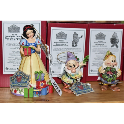 363 - TWELVE BOXED ENESCO DISNEY TRADITIONS 'SNOW WHITE AND THE SEVEN DWARFS' CHRISTMAS ORNAMENTS, designe... 