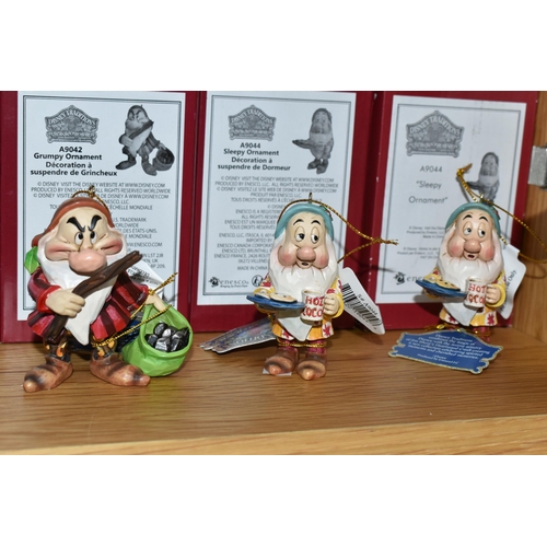 363 - TWELVE BOXED ENESCO DISNEY TRADITIONS 'SNOW WHITE AND THE SEVEN DWARFS' CHRISTMAS ORNAMENTS, designe... 