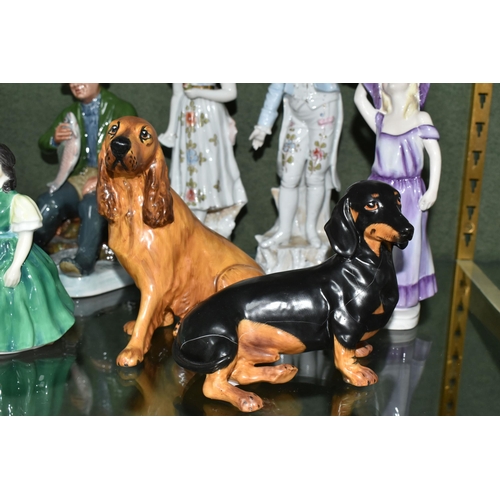 390 - A GROUP OF FIGURINES AND FIGURES OF DOGS, comprising The Franklin Mint/The House of Fabergé 'Princes... 