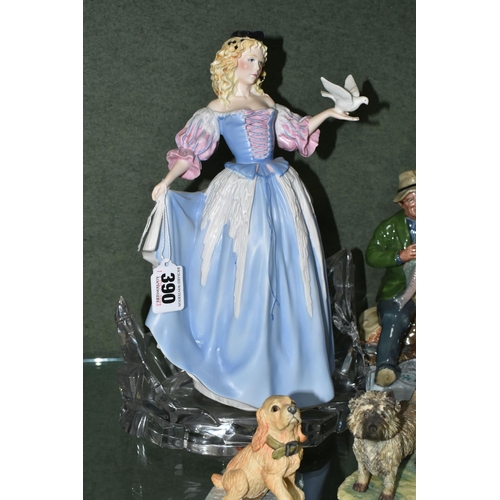 390 - A GROUP OF FIGURINES AND FIGURES OF DOGS, comprising The Franklin Mint/The House of Fabergé 'Princes... 