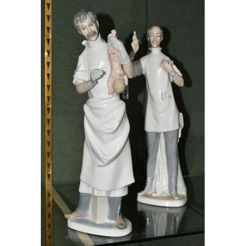 391 - TWO LLADRO FIGURES, comprising The Obstetrician, model no 4763, sculpture Salvador Furió, issued 197... 