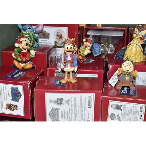 392 - NINE BOXED ENESCO DISNEY TRADITIONS CHRISTMAS ORNAMENTS, designed by Jim Shore, comprising Beauty an... 