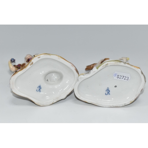 397 - A PAIR OF FRENCH PORCELAIN ALLEGORICAL FIGURES, having blue printed mark for Joseph-Gaspard Robert, ... 