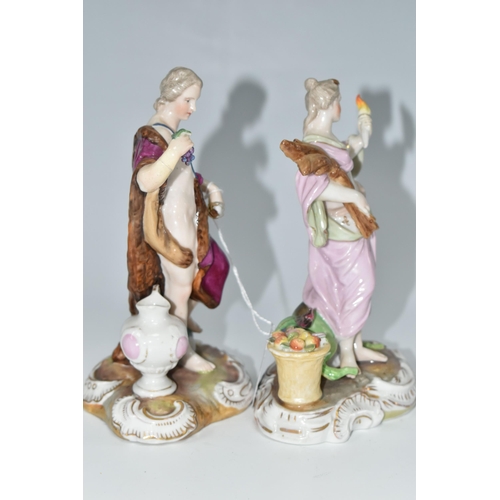 397 - A PAIR OF FRENCH PORCELAIN ALLEGORICAL FIGURES, having blue printed mark for Joseph-Gaspard Robert, ... 