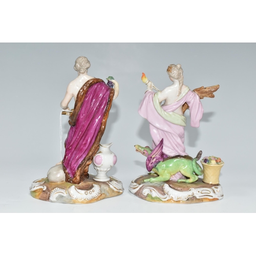 397 - A PAIR OF FRENCH PORCELAIN ALLEGORICAL FIGURES, having blue printed mark for Joseph-Gaspard Robert, ... 