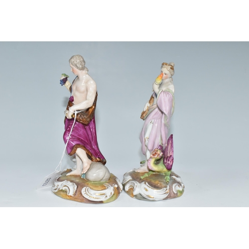 397 - A PAIR OF FRENCH PORCELAIN ALLEGORICAL FIGURES, having blue printed mark for Joseph-Gaspard Robert, ... 