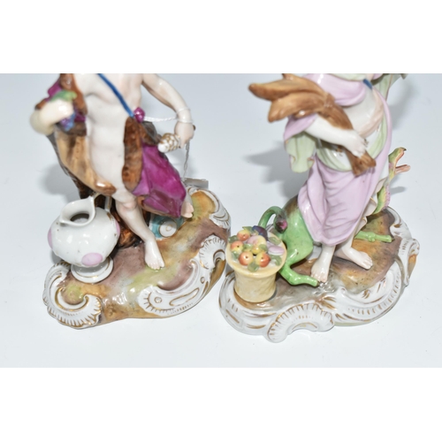 397 - A PAIR OF FRENCH PORCELAIN ALLEGORICAL FIGURES, having blue printed mark for Joseph-Gaspard Robert, ... 