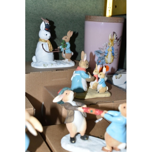 406 - A COLLECTION OF BOXED ENESCO BEATRIX POTTER FIGURES AND CHRISTMAS ORNAMENTS, comprising three x Pete... 